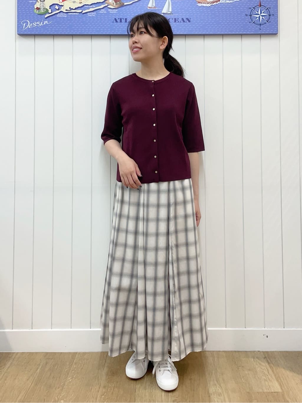 Mayaさんの「Dessin｜【UVカット/洗える】2WAY五分袖カーディガン」を使ったコーディネート