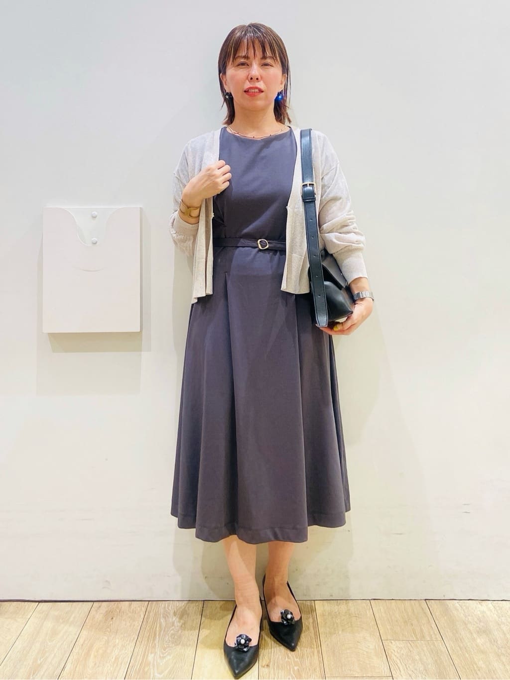 YUKOさんの「index｜《5色展開》コンパクトショートカーディガン【洗濯機洗い可】」を使ったコーディネート