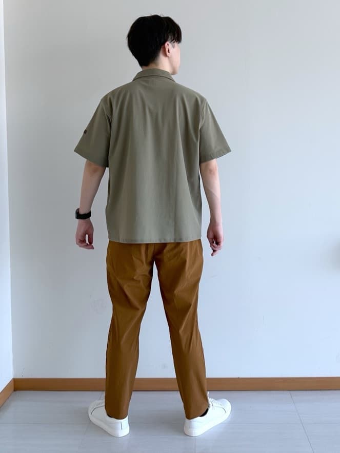 イッシーさんの「TAKEO KIKUCHI｜【COOL CITY WEAR】エアートール オープンカラーシャツ /接触冷感・通気性」を使ったコーディネート