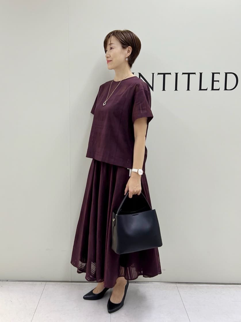 Mikiさんの「UNTITLED｜【セットアップ可/エレガント】シアーチェックTブラウス」を使ったコーディネート