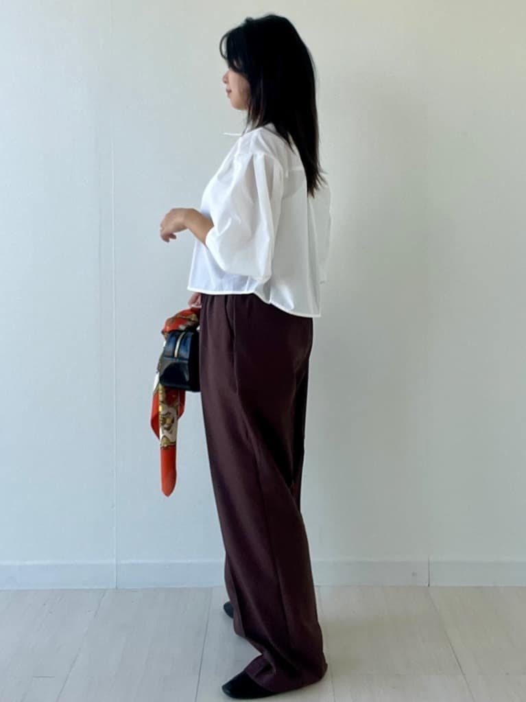 Mori Moriさんの「index｜ラメストライプイージーワイドパンツ／セットアップ可【洗濯機洗い可／防シワ／吸水速乾】」を使ったコーディネート
