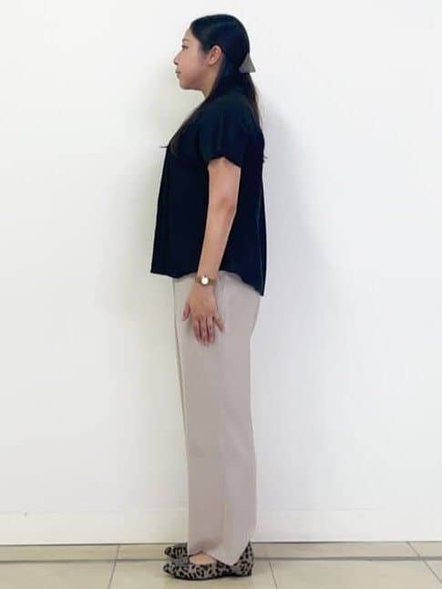 chisaさんの「Reflect｜【接触冷感／マシンウォッシュ可／ウエスト総ゴム】ワイドシルエットパンツ」を使ったコーディネート