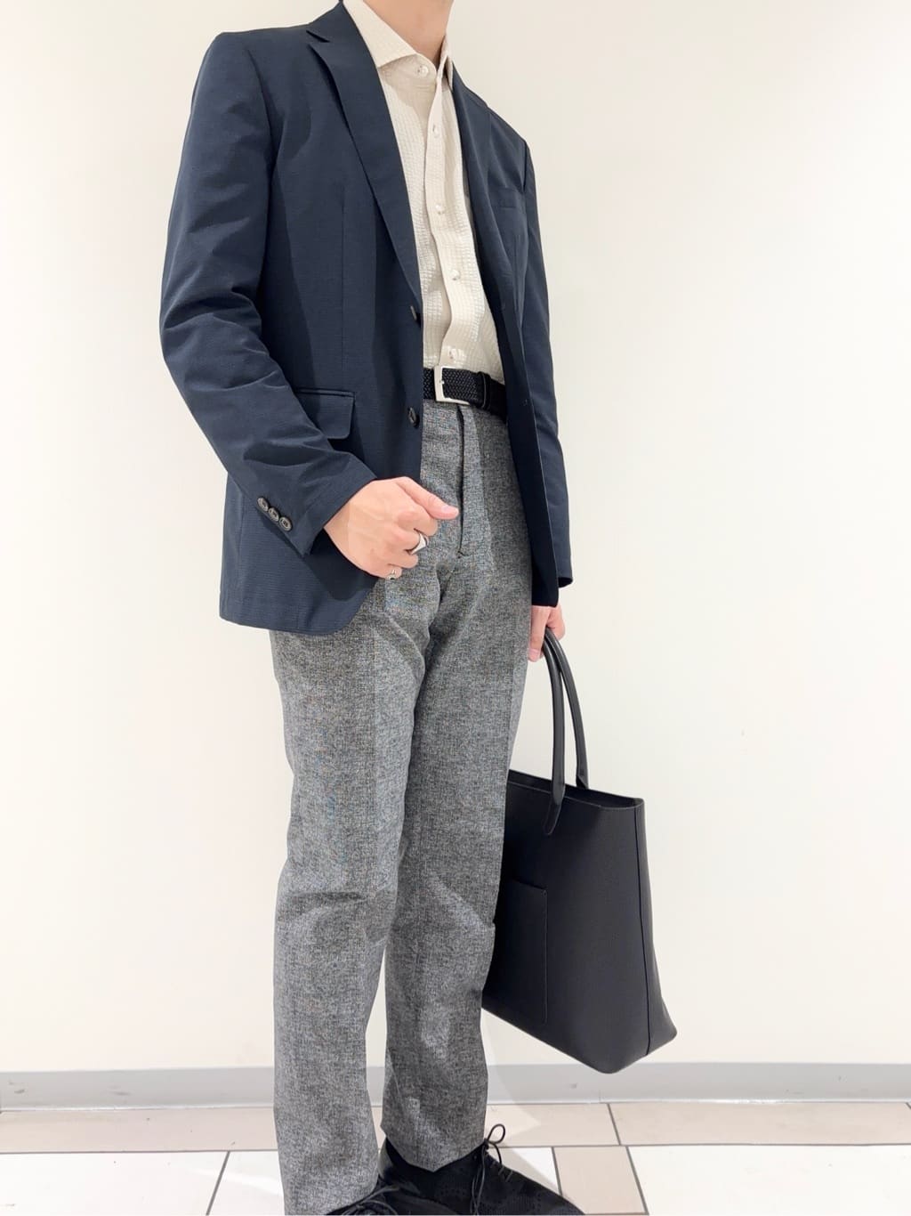 及川さんの「TAKEO KIKUCHI｜【抗菌防臭】COOL DOTS（R）ドビープリント ジャケット」を使ったコーディネート