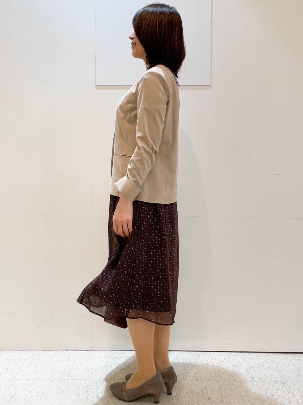 めいさんの「Reflect｜【WEB先行カラーあり／マシンウォッシュ可／ナローベルト付き】オフボディツイードチェックワンピース」を使ったコーディネート