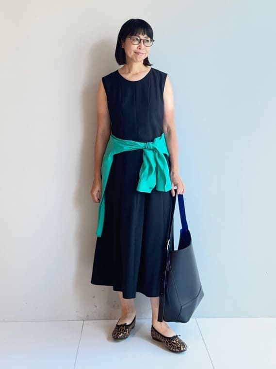 murayamaさんの「INDIVI｜【美シルエット】ノースリーブワンピース」を使ったコーディネート