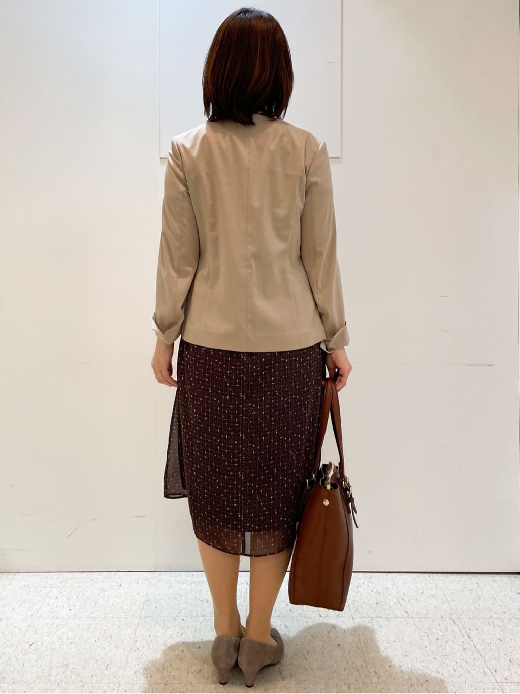 めいさんの「Reflect｜【WEB先行カラーあり／マシンウォッシュ可／ナローベルト付き】オフボディツイードチェックワンピース」を使ったコーディネート
