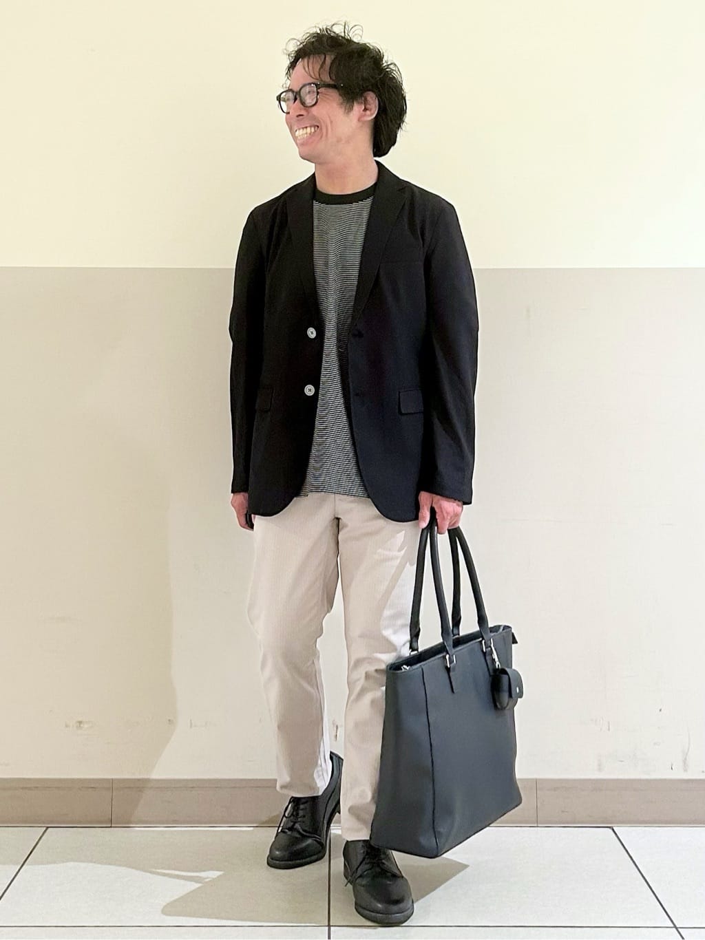 KENJI Iさんの「THE SHOP TK｜シャリルジャージ ジャケット　洗濯機OK/吸水速乾/イージーケア/セットアップ可」を使ったコーディネート