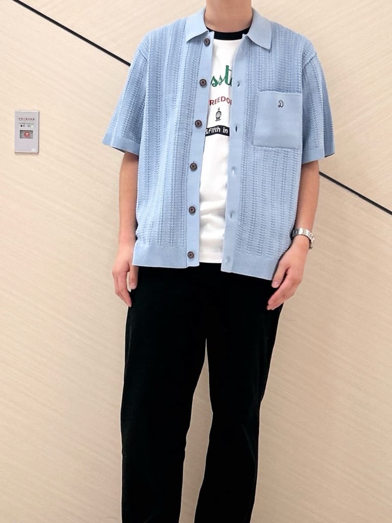 千葉亮太さんの「DRESSTERIOR｜オーガニックコットン キューバニットシャツ」を使ったコーディネート