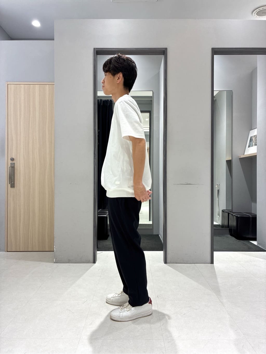 わいずみさんの「TAKEO KIKUCHI｜【COOL CITY WEAR】エアートール オープンカラーシャツ /接触冷感・通気性」を使ったコーディネート