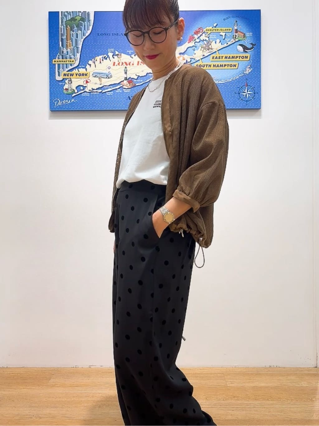 Yasucoさんの「Dessin｜【洗える】メッシュシアージャケット」を使ったコーディネート