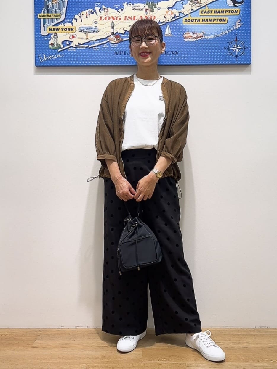 Yasucoさんの「Dessin｜【洗える】メッシュシアージャケット」を使ったコーディネート