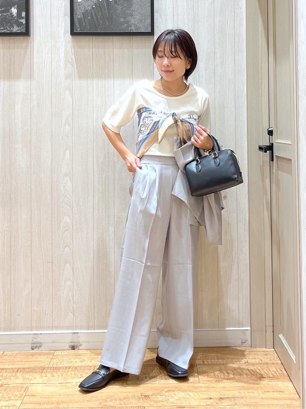 shirayuuuさんの「SHOO･LA･RUE｜【S-LL/ひんやり/前後2WAY】シンプルだから使いやすい テレコTシャツ」を使ったコーディネート