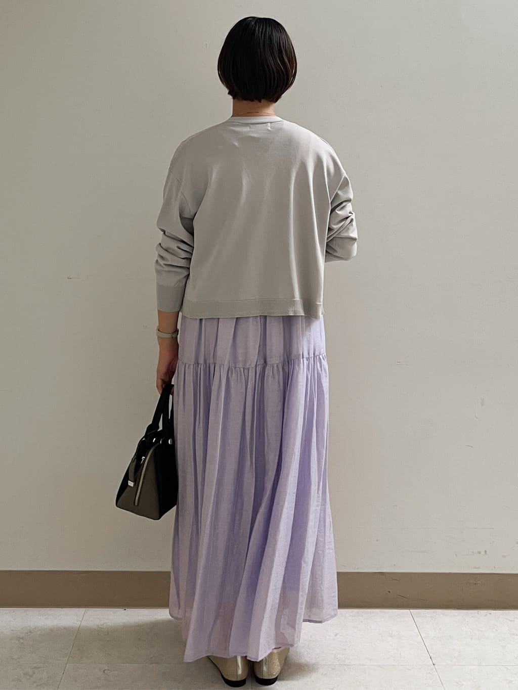 あかねさんの「OPAQUE.CLIP｜麻混シアーギャザーティアードワンピース【洗濯機洗い可】」を使ったコーディネート