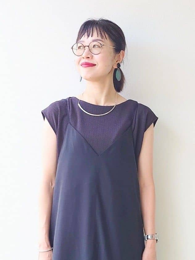 MUTSUKOさんの「UNTITLED｜【ジャージ素材】インナードッキングシアーカットソー」を使ったコーディネート