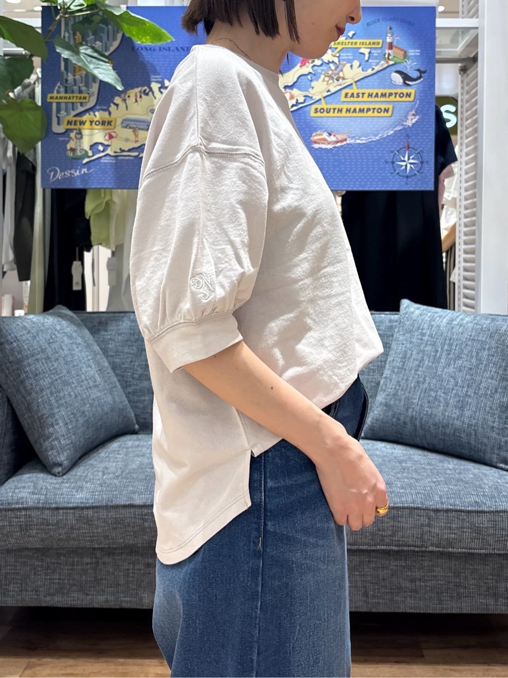 risaさんの「Dessin｜【360度可愛い/前後2WAY/洗える】ライトコットンヘンリーカットソー」を使ったコーディネート