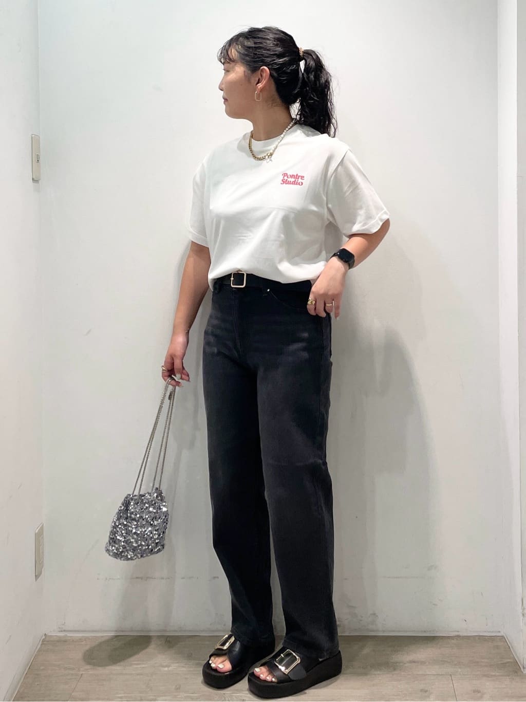 sumicaさんの「OPAQUE.CLIP｜【Pontre Studio／ポンレストゥディオ】別注グラフィックTシャツ」を使ったコーディネート