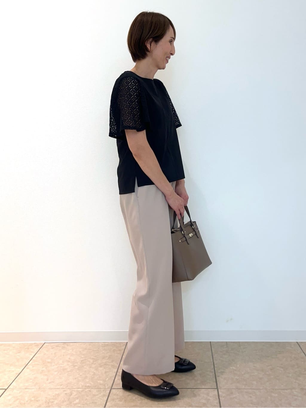 TOMOMIさんの「Reflect｜幾何レーススリーブプルオーバージャージ」を使ったコーディネート
