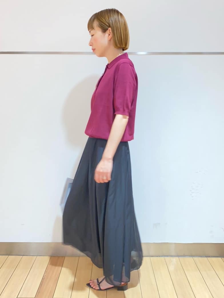 あやさんの「UNTITLED｜【トレンド/きれいめ】5分袖ポロニット」を使ったコーディネート