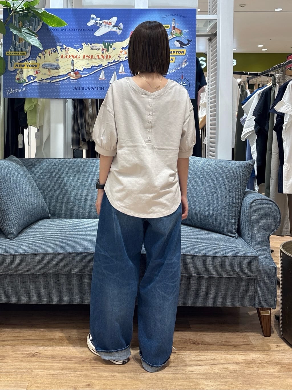 risaさんの「Dessin｜【360度可愛い/前後2WAY/洗える】ライトコットンヘンリーカットソー」を使ったコーディネート