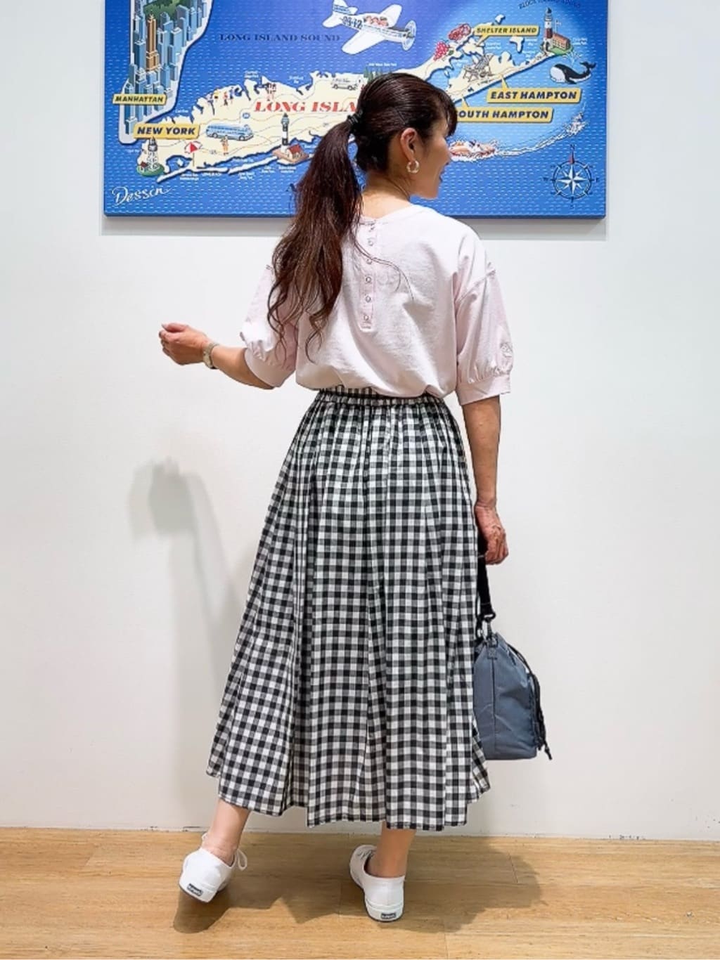Yasucoさんの「Dessin｜【360度可愛い/前後2WAY/洗える】ライトコットンヘンリーカットソー」を使ったコーディネート