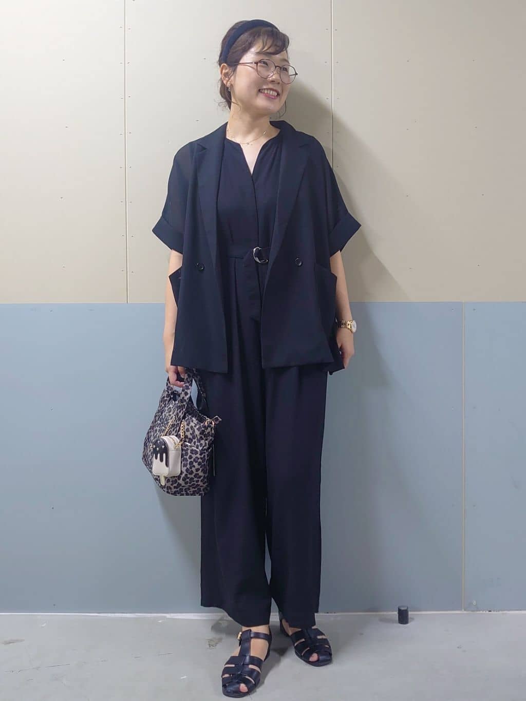 minamiさんの「OPAQUE.CLIP｜《Can Cam掲載》麻混ベルト付きオールインワン【洗濯機洗い可】」を使ったコーディネート