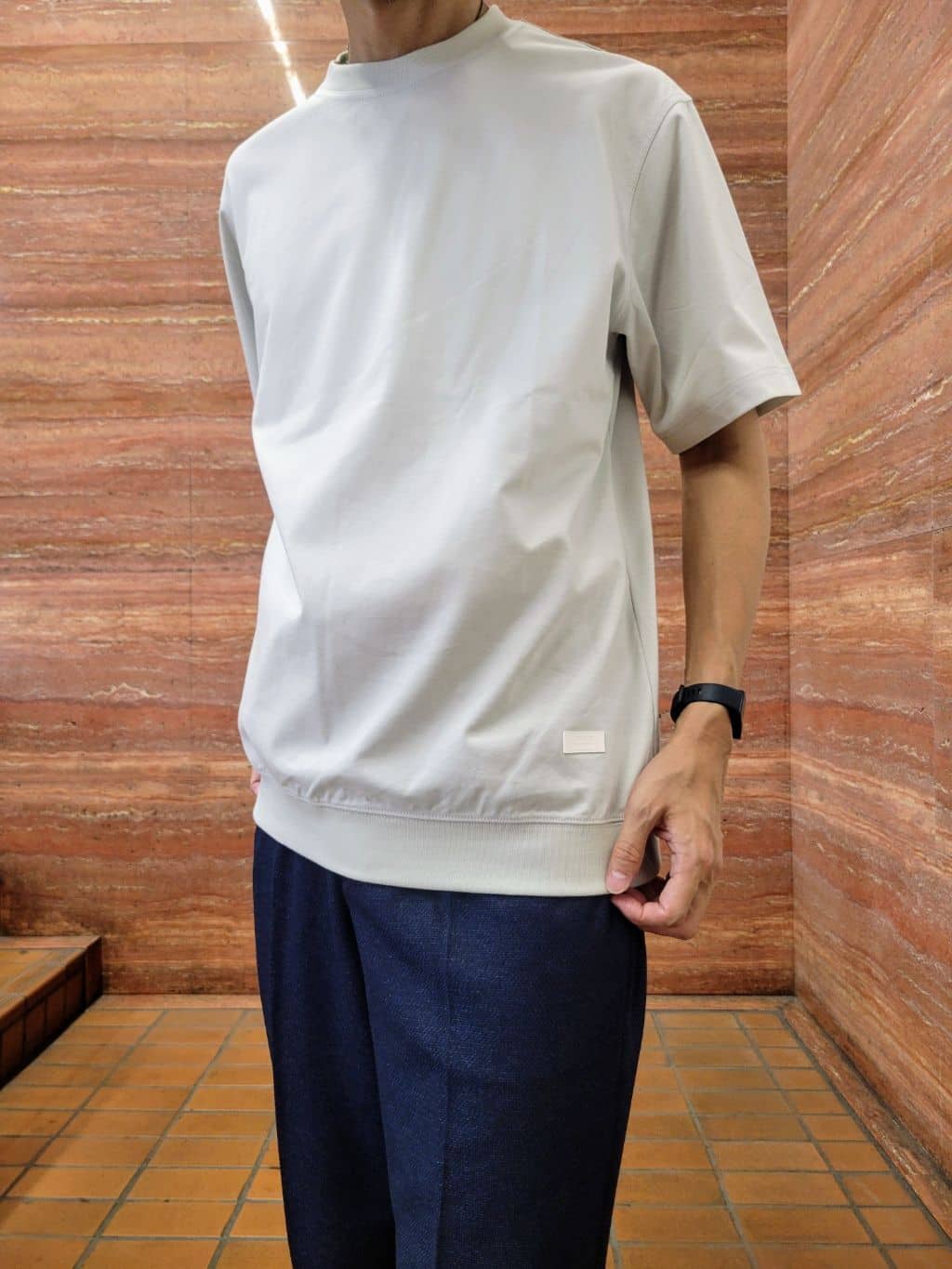 piroyaさんの「TAKEO KIKUCHI｜【抗菌防臭／5サイズ展開】ハイゲージポンチ Tシャツ」を使ったコーディネート