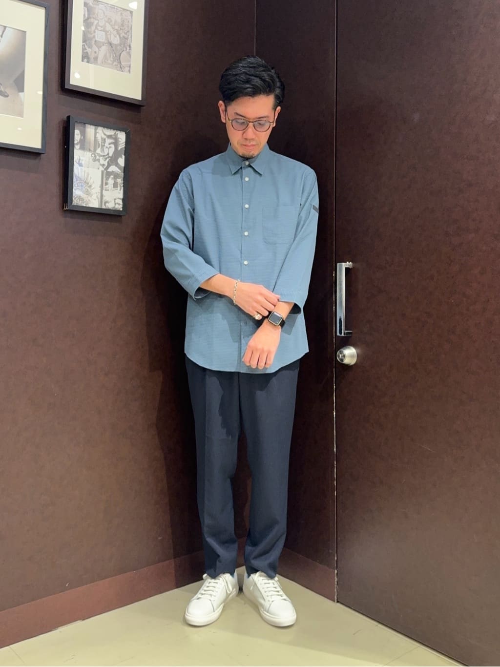 shuheiさんの「TAKEO KIKUCHI｜【COOL CITY WEAR】DotAir（R）サッカー シャツ」を使ったコーディネート