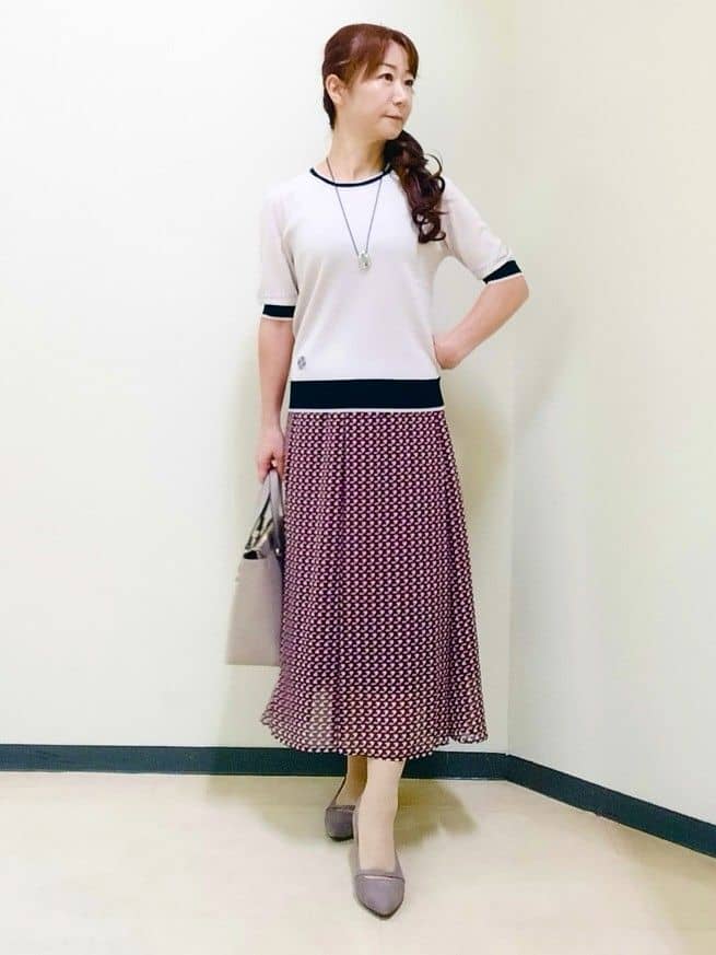 花さんの「Reflect｜【WEB先行カラーあり／手洗い可／アンサンブル可】バイカラーカーディガン」を使ったコーディネート