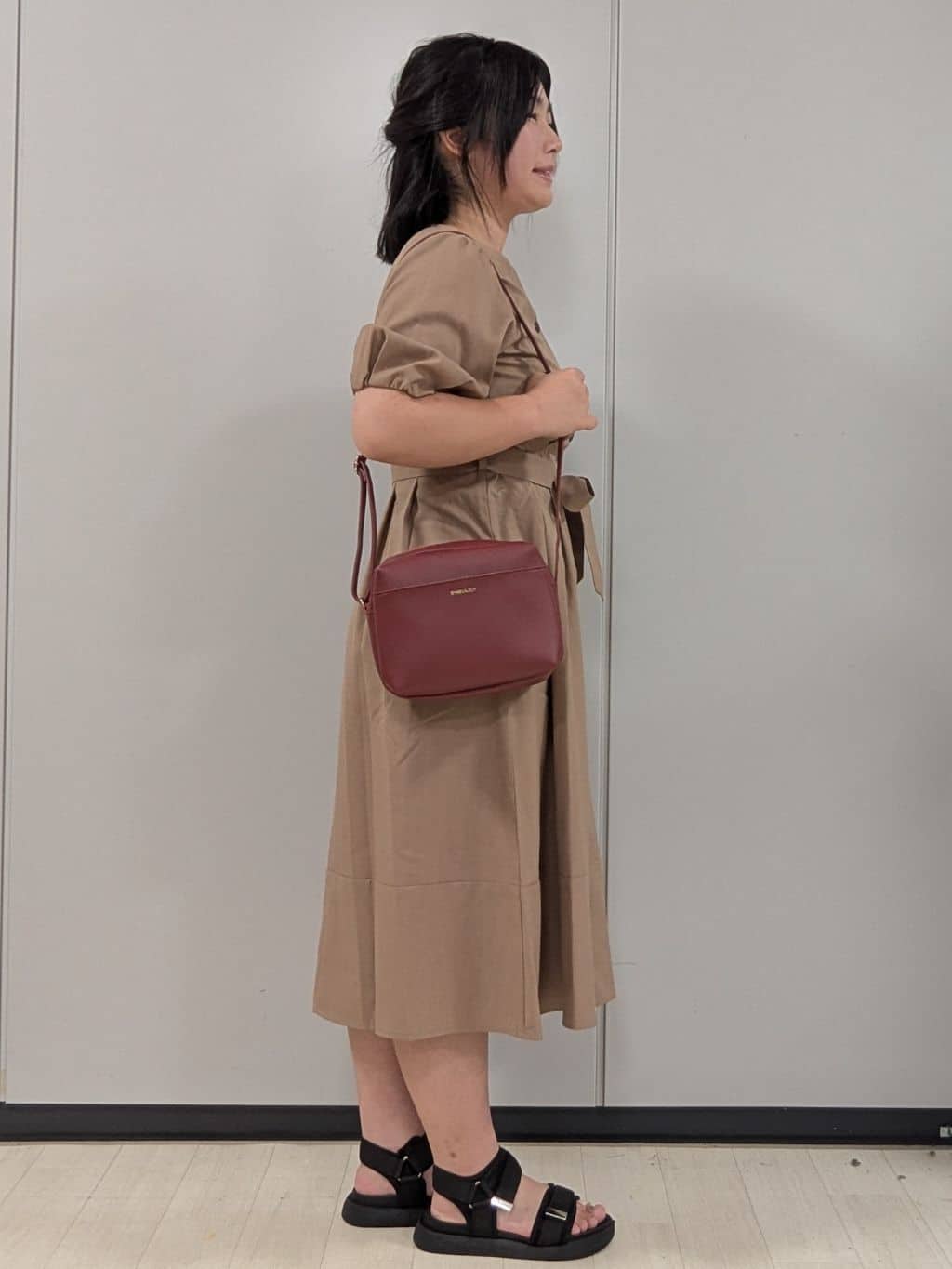 Nonさんの「index｜タックパフスリーブワンピース【洗濯機洗い可／イージーアイロン】」を使ったコーディネート