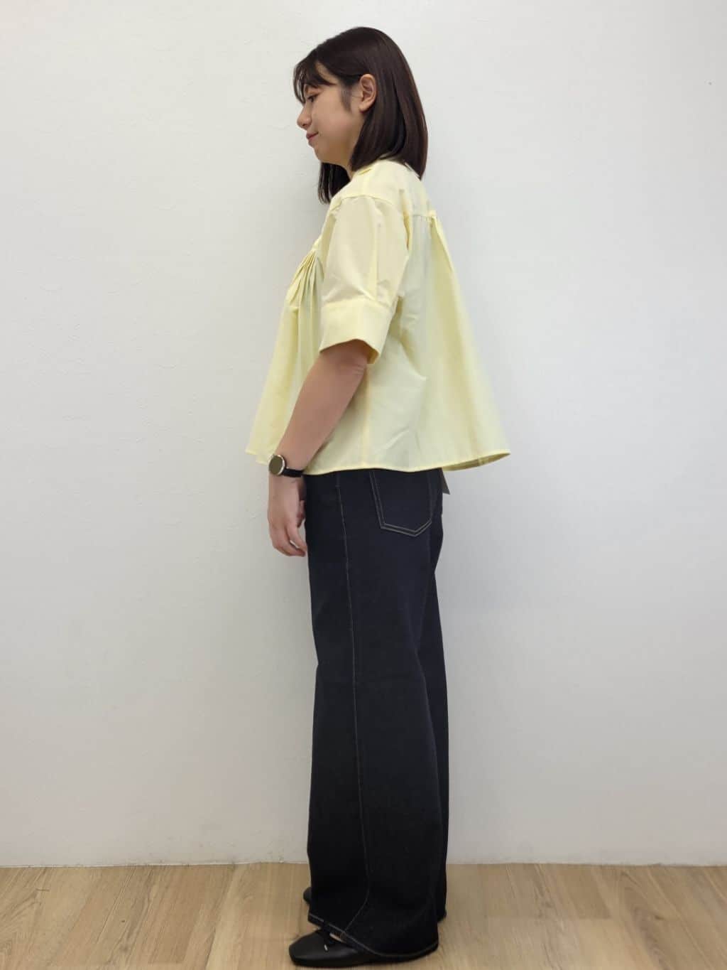 LISAさんの「OPAQUE.CLIP｜ピンタックフレアシャツ【洗濯機洗い可】」を使ったコーディネート