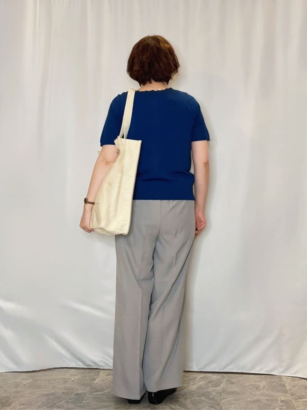 たみさんの「SHOO･LA･RUE｜【洗える/S-LL/前後2WAY】きれい見え 刺繍ニットカーディガン」を使ったコーディネート