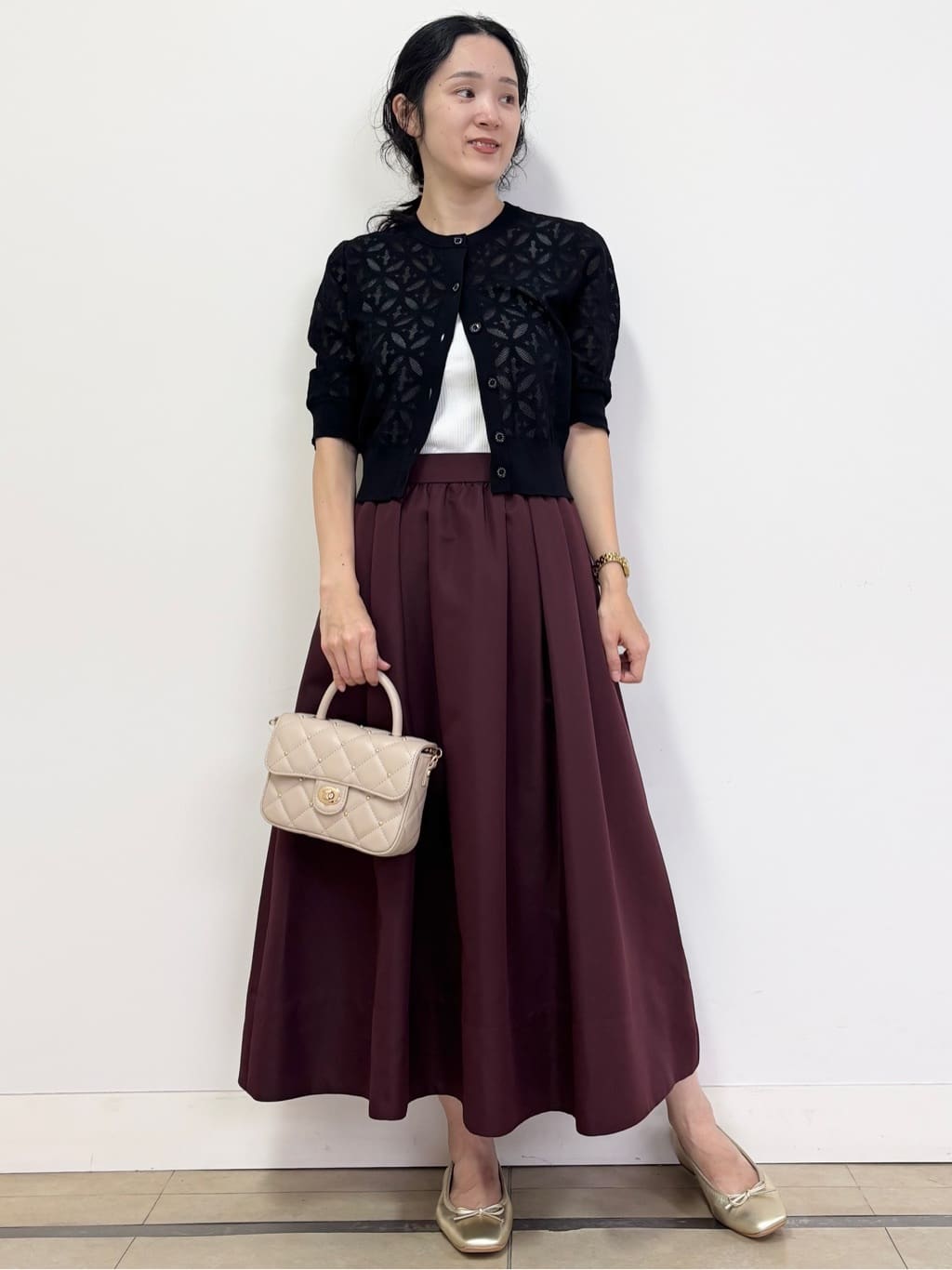 YOKOTAさんの「DRESSTERIOR｜キルテッドショルダーバッグ」を使ったコーディネート