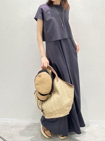 Miwaさんの「UNTITLED｜【接触冷感】ドレープリボンHAT」を使ったコーディネート
