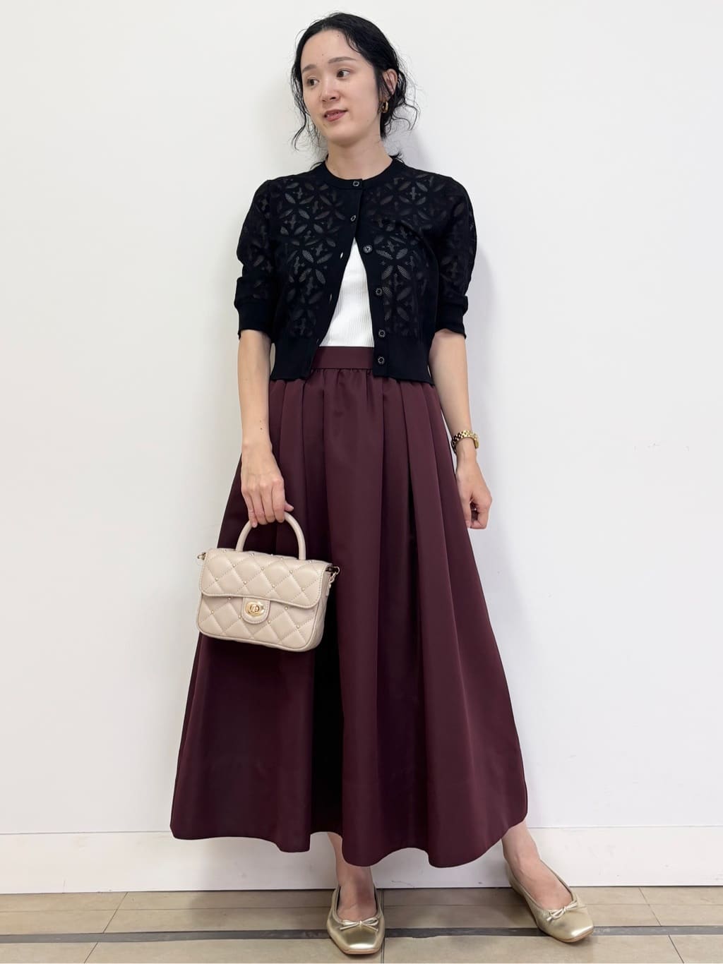 YOKOTAさんの「DRESSTERIOR｜キルテッドショルダーバッグ」を使ったコーディネート