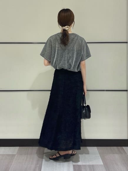 kyokaさんの「UNTITLED｜【洗える】ラメシアーTシャツ」を使ったコーディネート