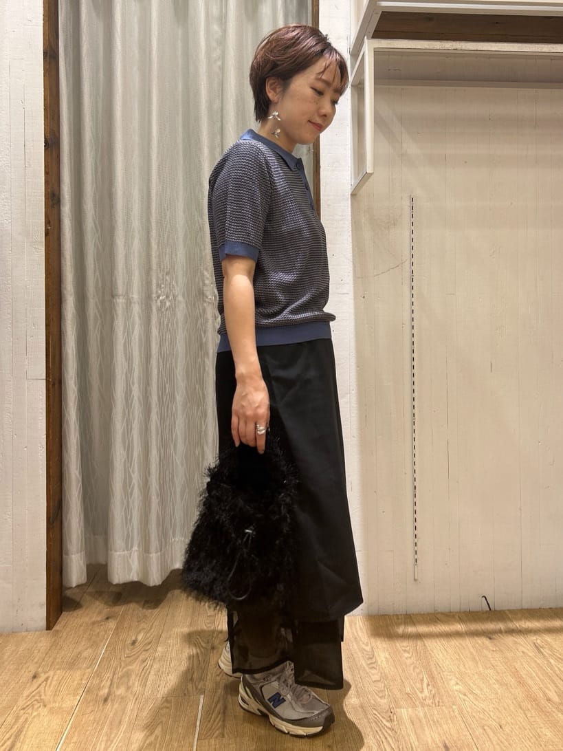 ga_riさんの「THE SHOP TK｜フリンジボア巾着バッグ」を使ったコーディネート