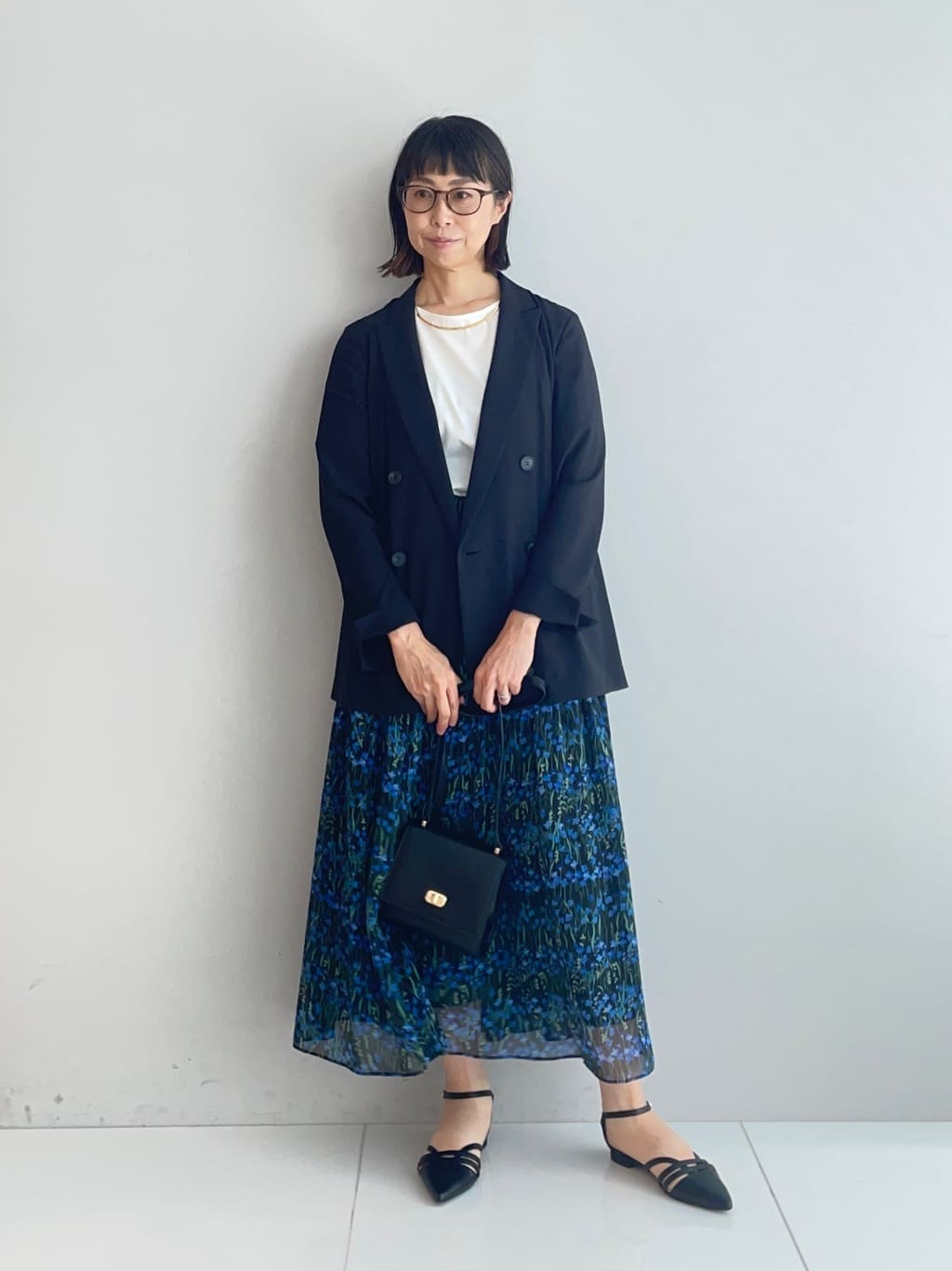 murayamaさんの「INDIVI｜【軽く羽織れる！】ダブルジャケット」を使ったコーディネート