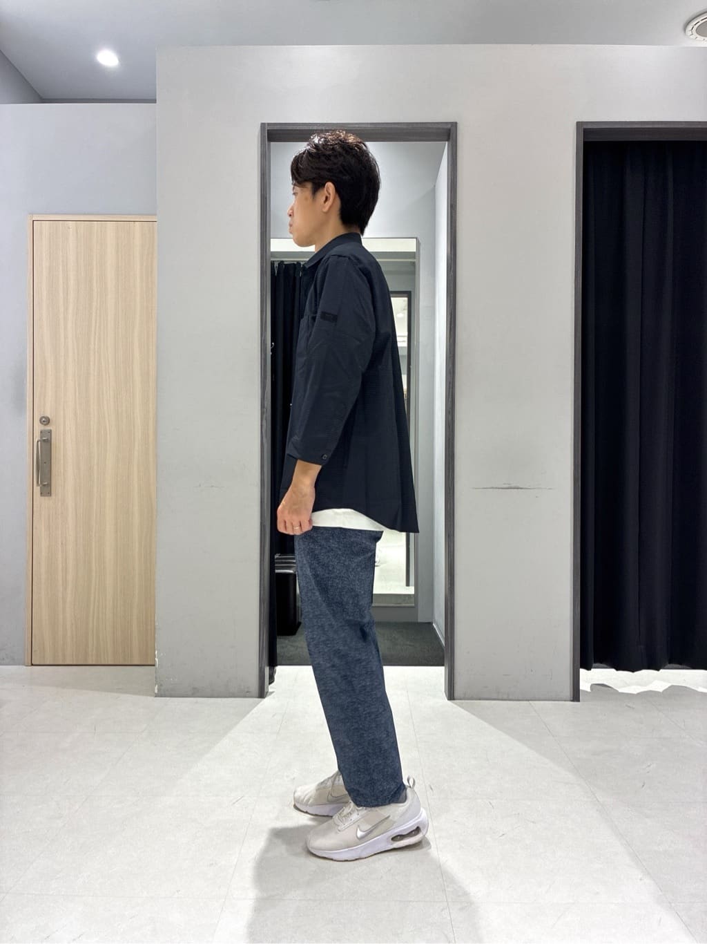 わいずみさんの「TAKEO KIKUCHI｜【COOL CITY WEAR】DotAir（R）サッカー シャツ」を使ったコーディネート