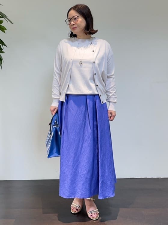 Asamiさんの「UNTITLED｜【手洗い可】マルチストライプニットバッグ」を使ったコーディネート