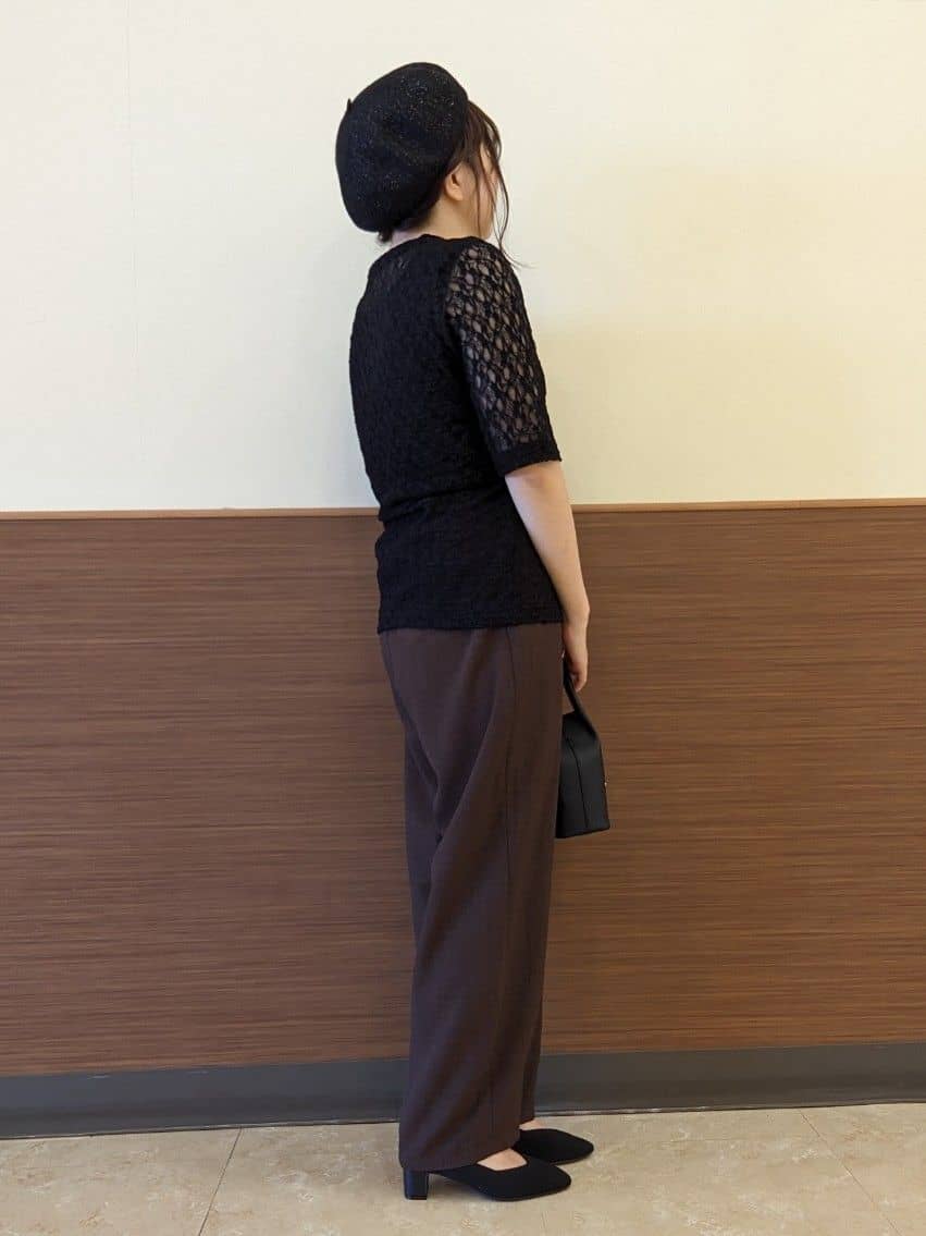 syu*さんの「SHOO･LA･RUE｜【S-LL/5分袖】大人の抜け感 襟付きレーストップス」を使ったコーディネート