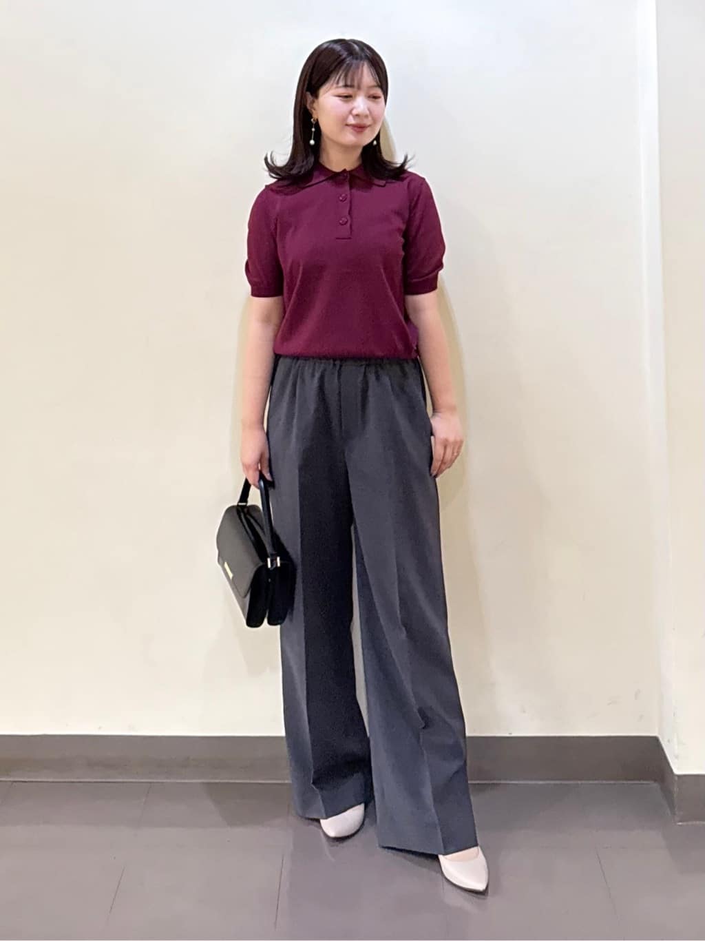 いくみさんの「UNTITLED｜【トレンド/きれいめ】5分袖ポロニット」を使ったコーディネート