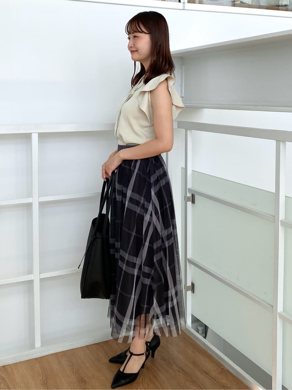 みさかさんの「index｜フレアスリーブボウタイニット【洗濯機洗い可／接触冷感／抗ピル】」を使ったコーディネート