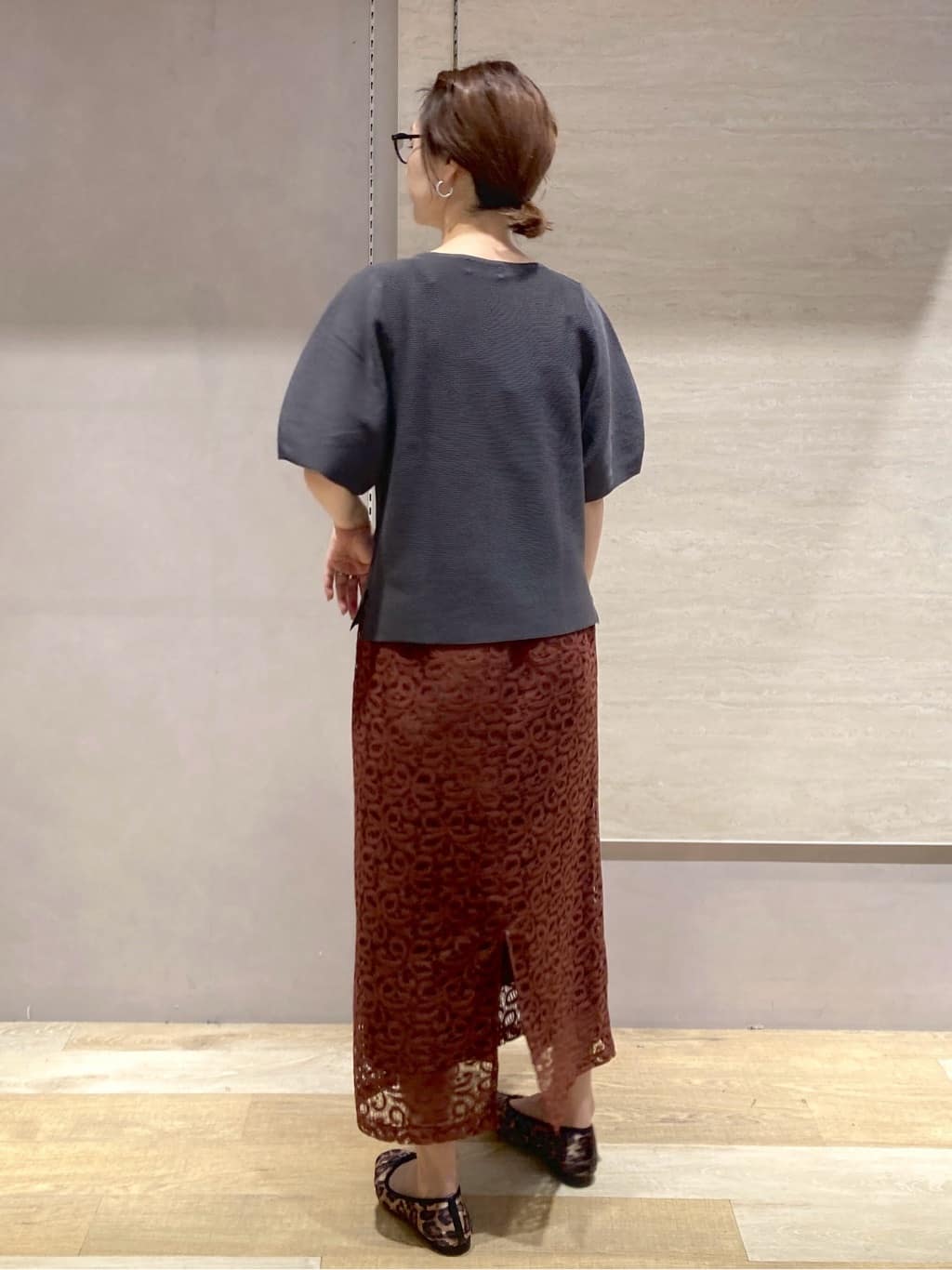 たけねぇさんの「OPAQUE.CLIP｜ガーターボリュームスリーブニット【UVケア／洗濯機洗い可】」を使ったコーディネート