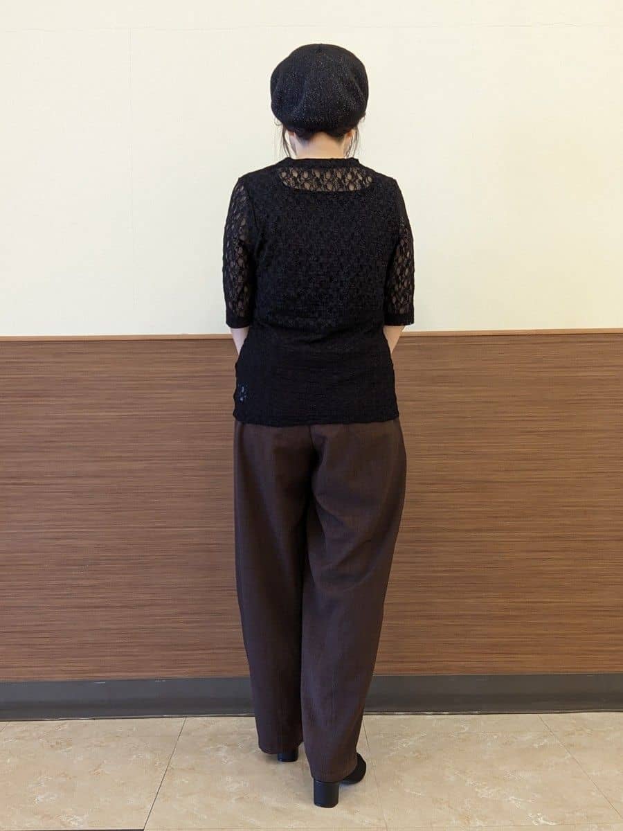syu*さんの「SHOO･LA･RUE｜【S-LL/5分袖】大人の抜け感 襟付きレーストップス」を使ったコーディネート