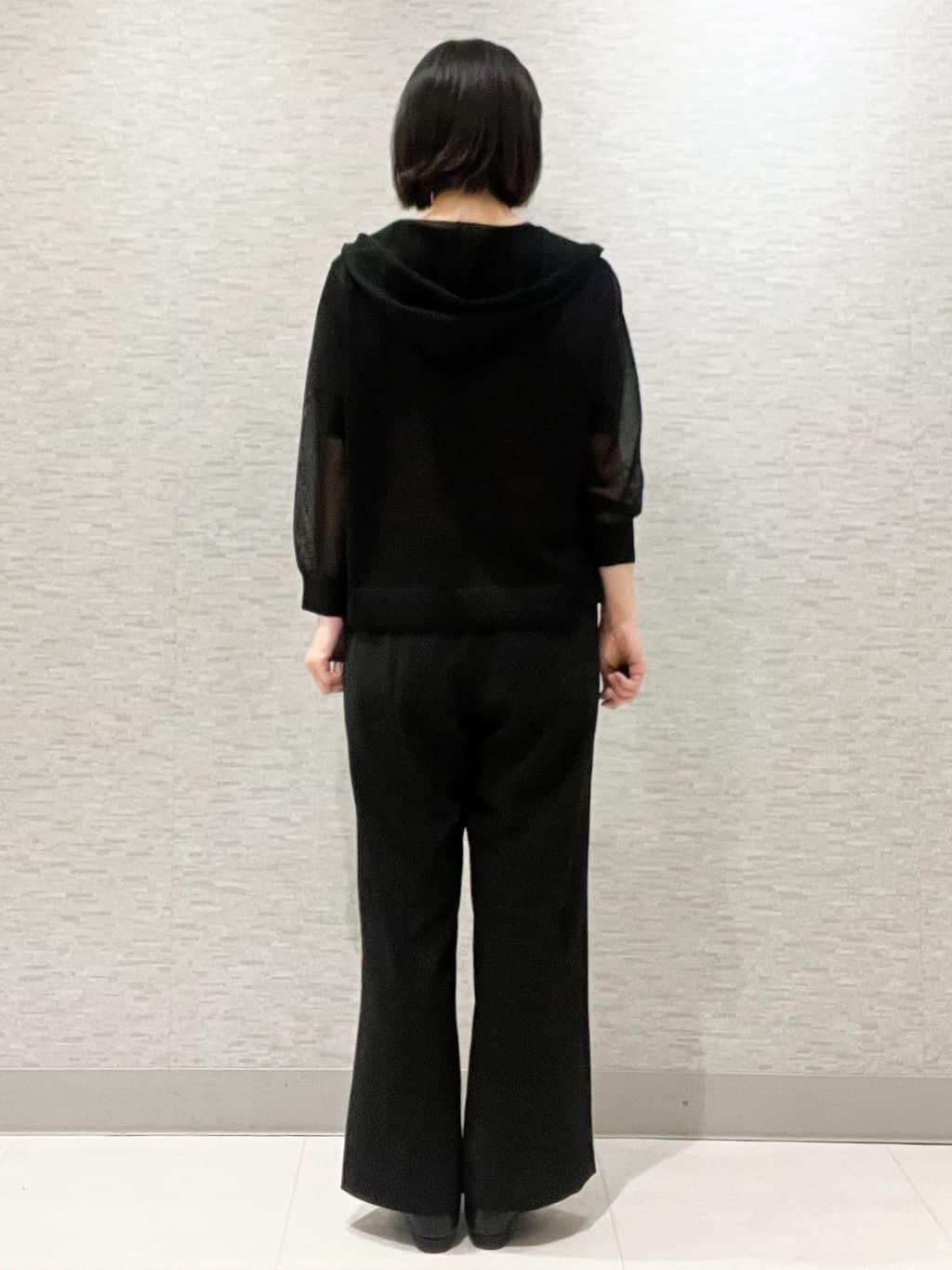 marikoさんの「Reflect｜【WEB先行カラーあり／手洗い可／アンサンブル可】バイカラー五分袖ニット」を使ったコーディネート
