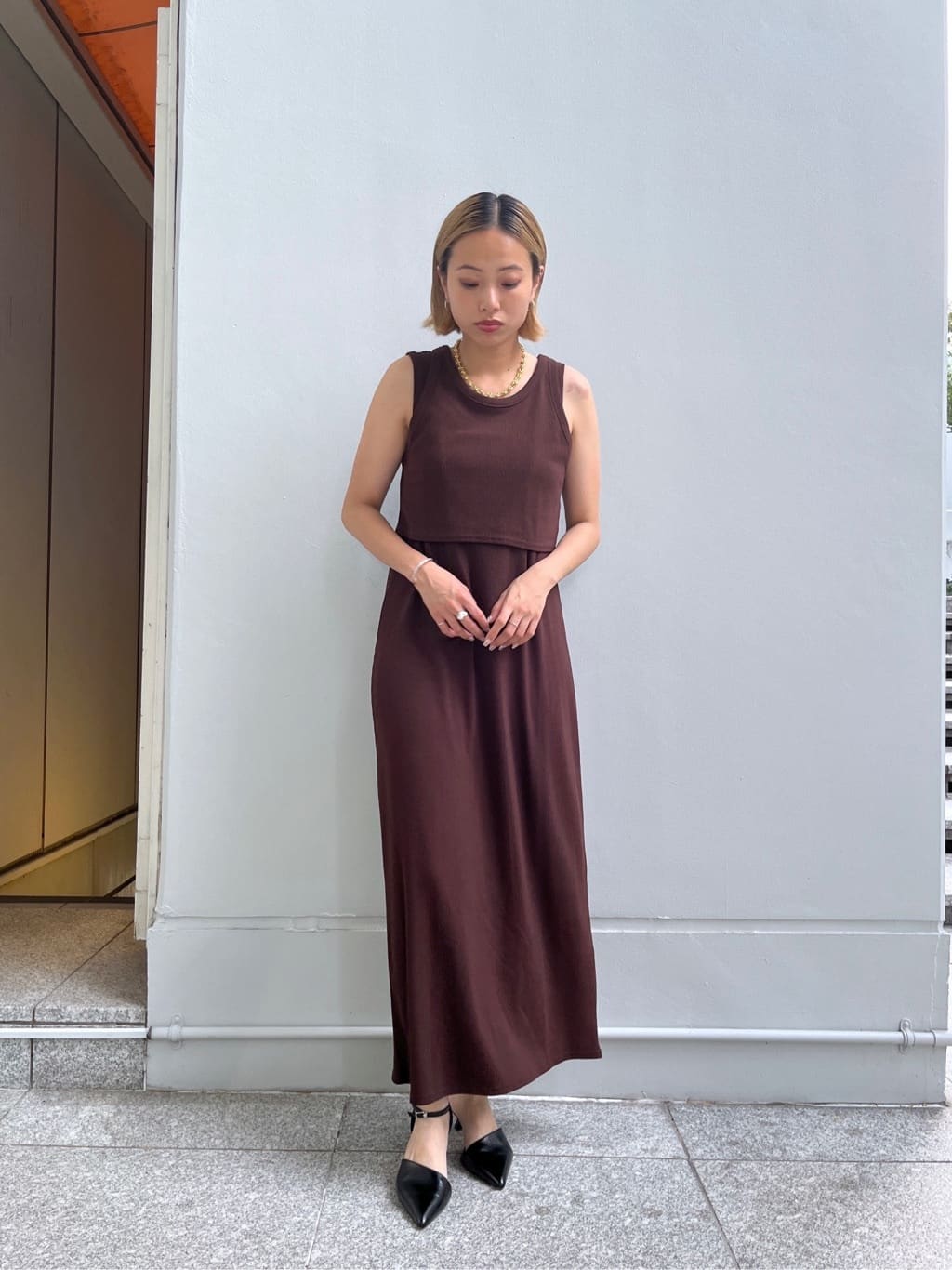 Harukaさんの「INDIVI｜タンクトップレイヤードワンピース」を使ったコーディネート