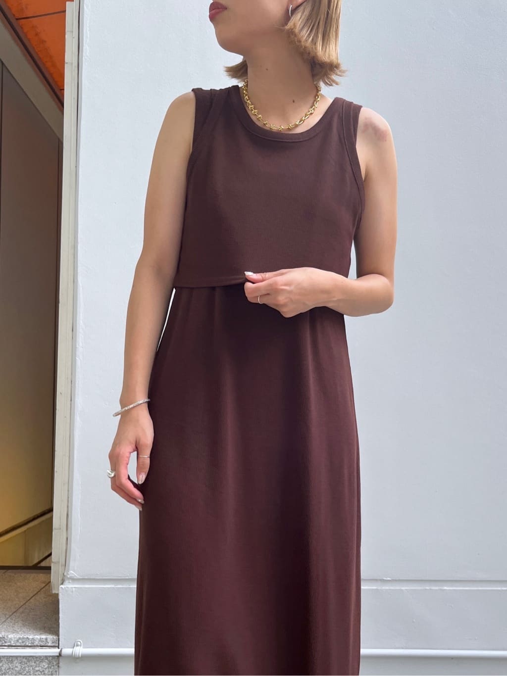 Harukaさんの「INDIVI｜タンクトップレイヤードワンピース」を使ったコーディネート