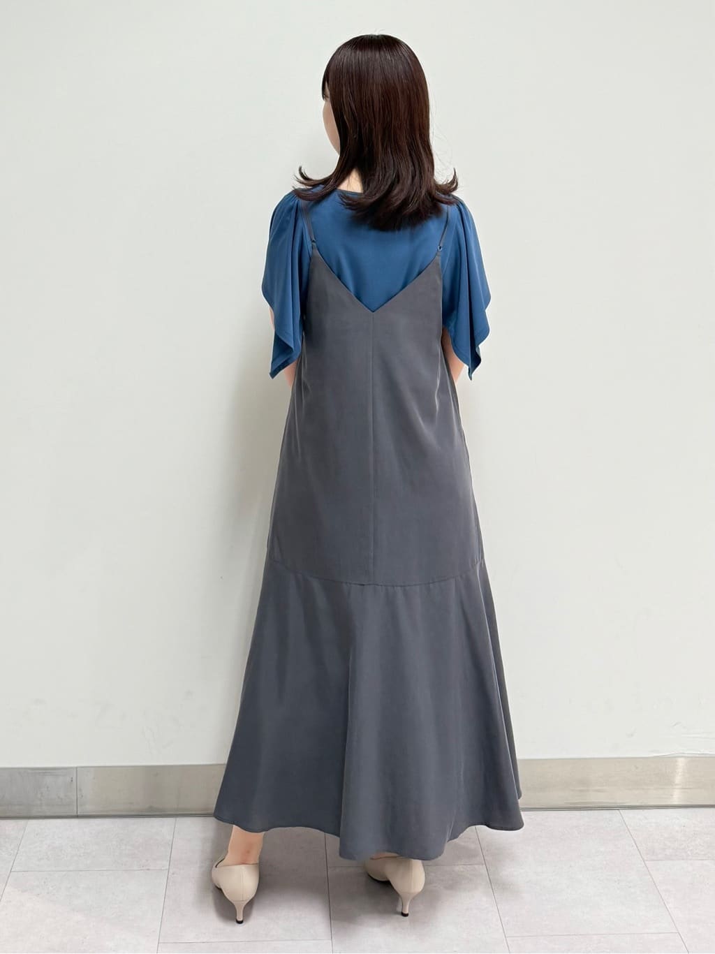 いくみさんの「UNTITLED｜【洗える/肩紐調節可能】パウダーキャミワンピース」を使ったコーディネート
