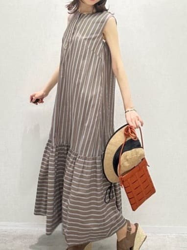 Miwaさんの「UNTITLED｜【接触冷感】ドレープリボンHAT」を使ったコーディネート