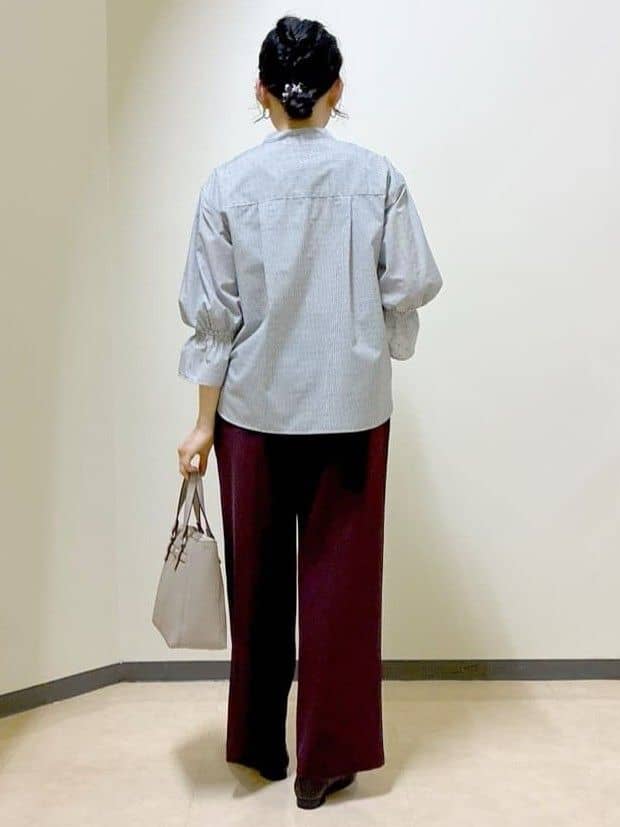  beni_gingerさんの「Reflect｜【接触冷感／マシンウォッシュ可／ウエスト総ゴム】ワイドシルエットパンツ」を使ったコーディネート